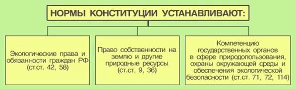 Экологические нормы в Конституции РФ.