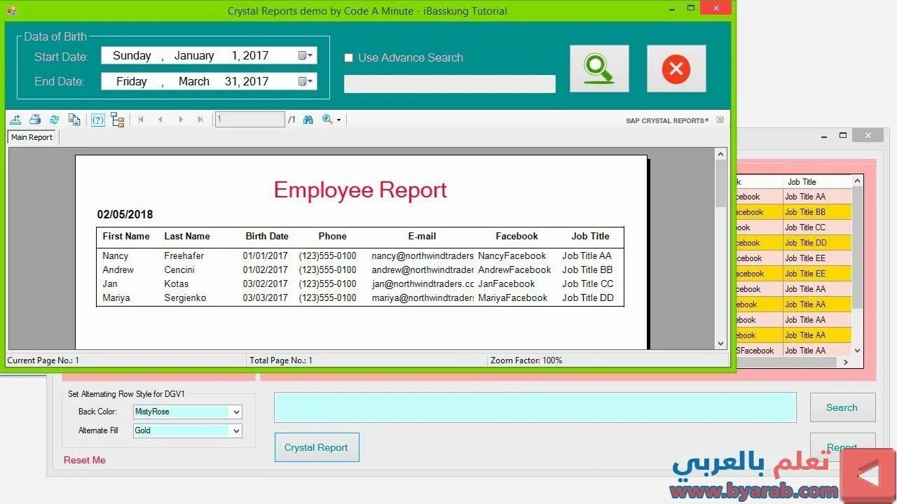 Null Crystal Report. Crystal Reports. Demo code