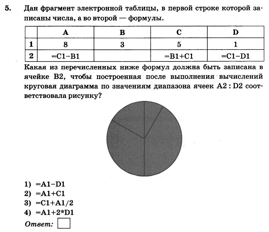 ОГЭ Информатика тест. Диаграмма ОГЭ Информатика.