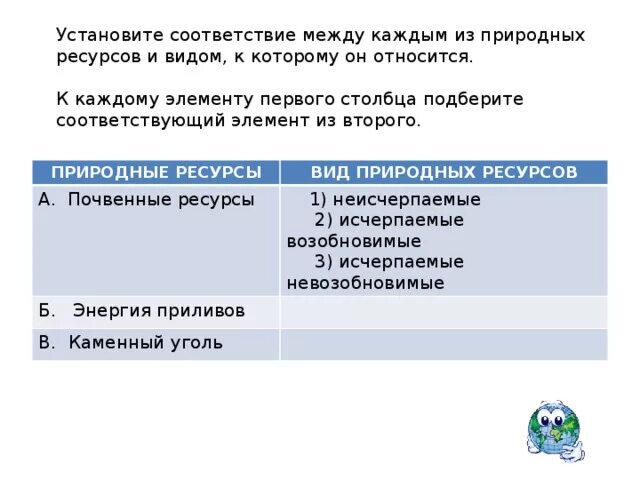 Установите соответствие между природным образованием. Установите соответствие между видами природных ресурсов. Установите соответствие между природными ресурсами и видами. Соответствие между видом и примером природных ресурсов. Виды ресурсов.