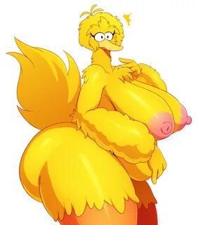 sssonic2, big bird, sesame street, edit, rule 63, avian, belly, big ass, bi...