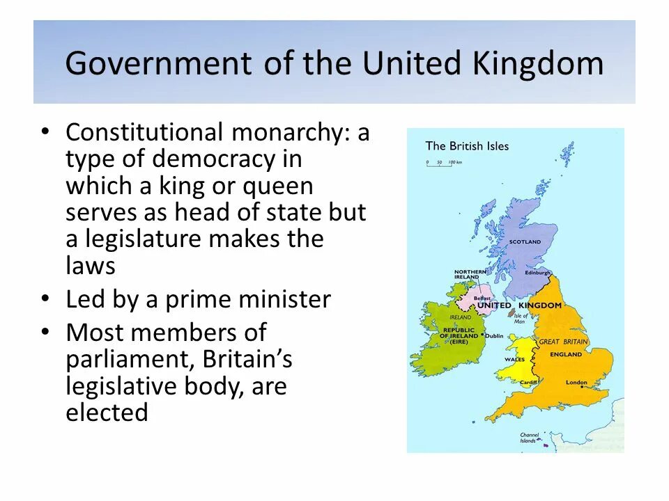 The uk is a Constitutional Monarchy. Local government in the uk. The Monarchy in the uk. Government of the uk consists of.