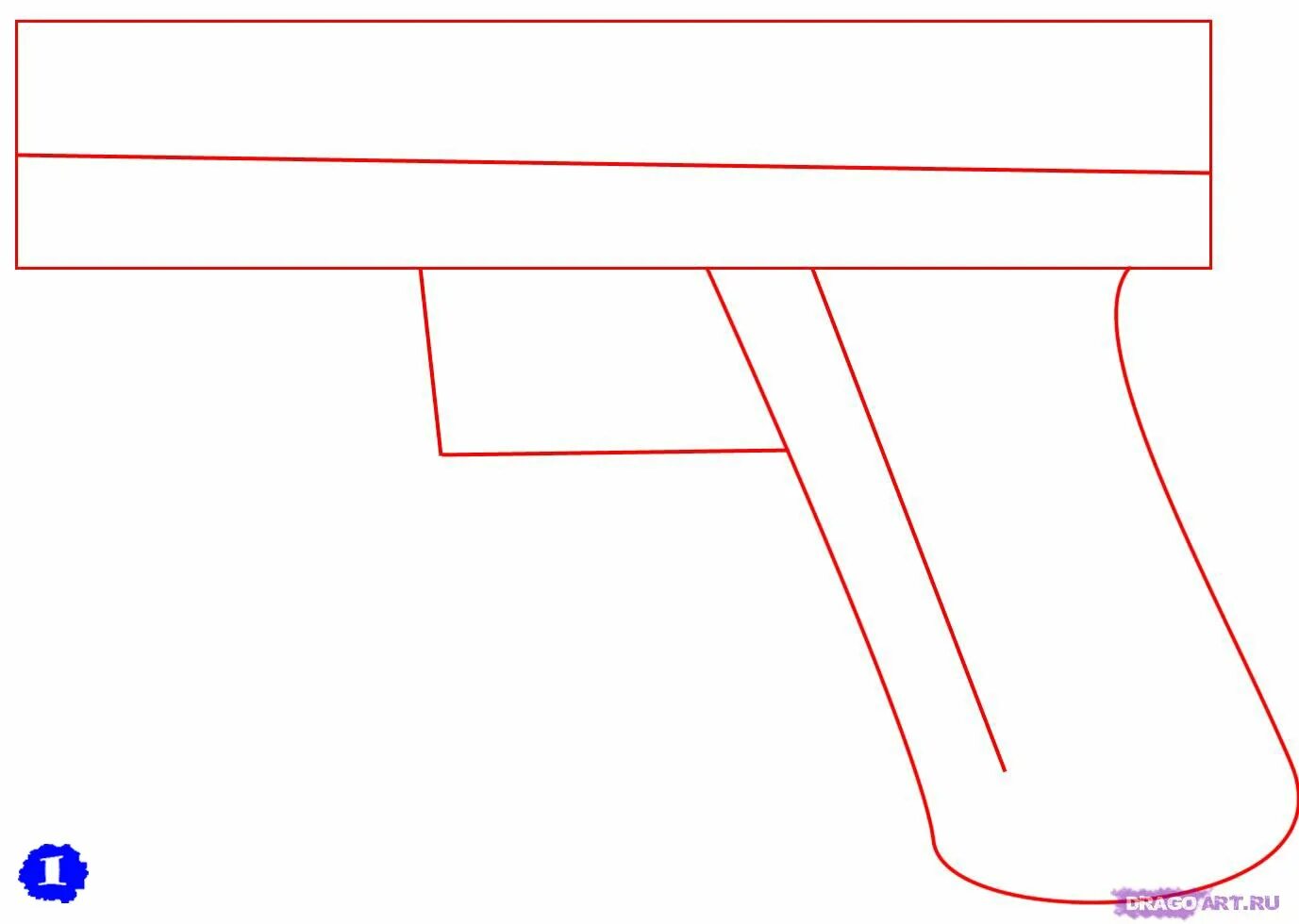 Трафарет пистолета. Оружие поэтапно