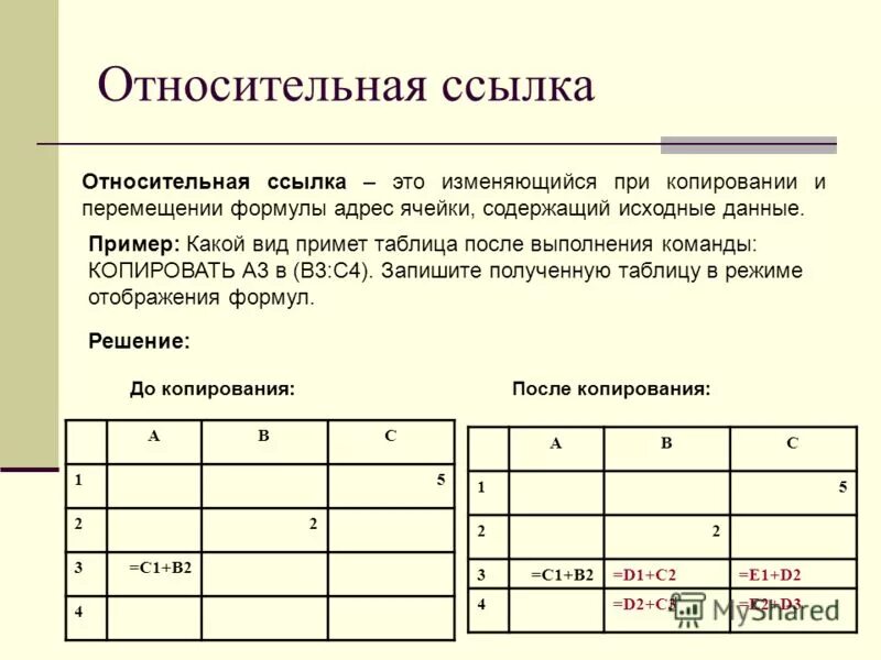 Относительной ссылкой является. Относительная ссылка при перемещении или копировании. Относительная ссылка при перемещении или копировании. Относительные ссылки при копировании. Абсолютные и относительные ссылки.