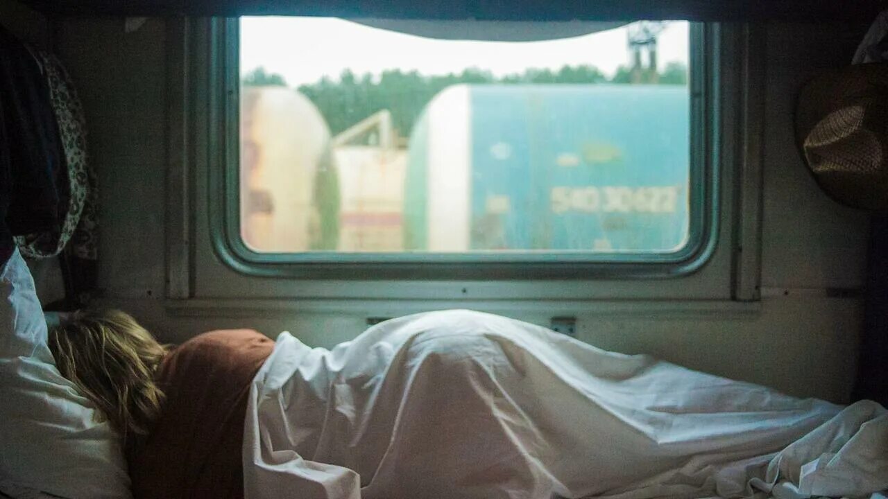 Sleep in train. Sleep in train