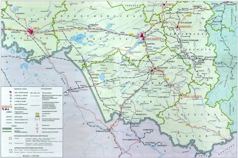 Карта алтайского края с дорогами подробная