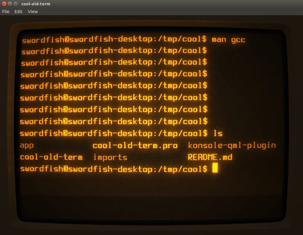 Retro Terminal Linux. Old Terminal. Cool Retro term. CRT Terminal. Вывод в терминале