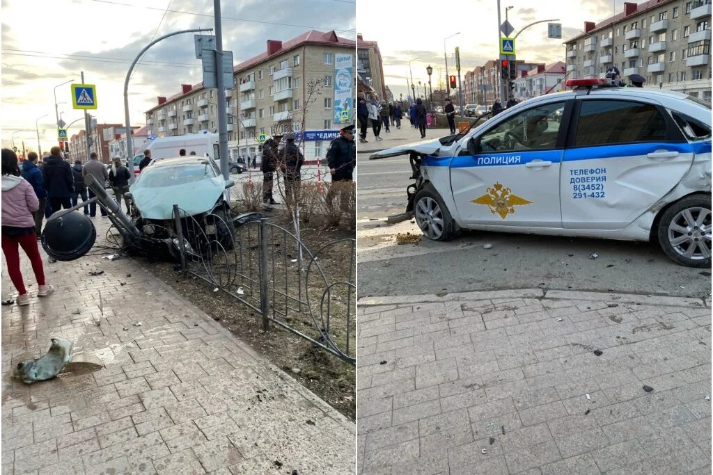 Видео 20 апреля. ДТП С патрульной машиной ДПС. Врезался в патрульный автомобиль.