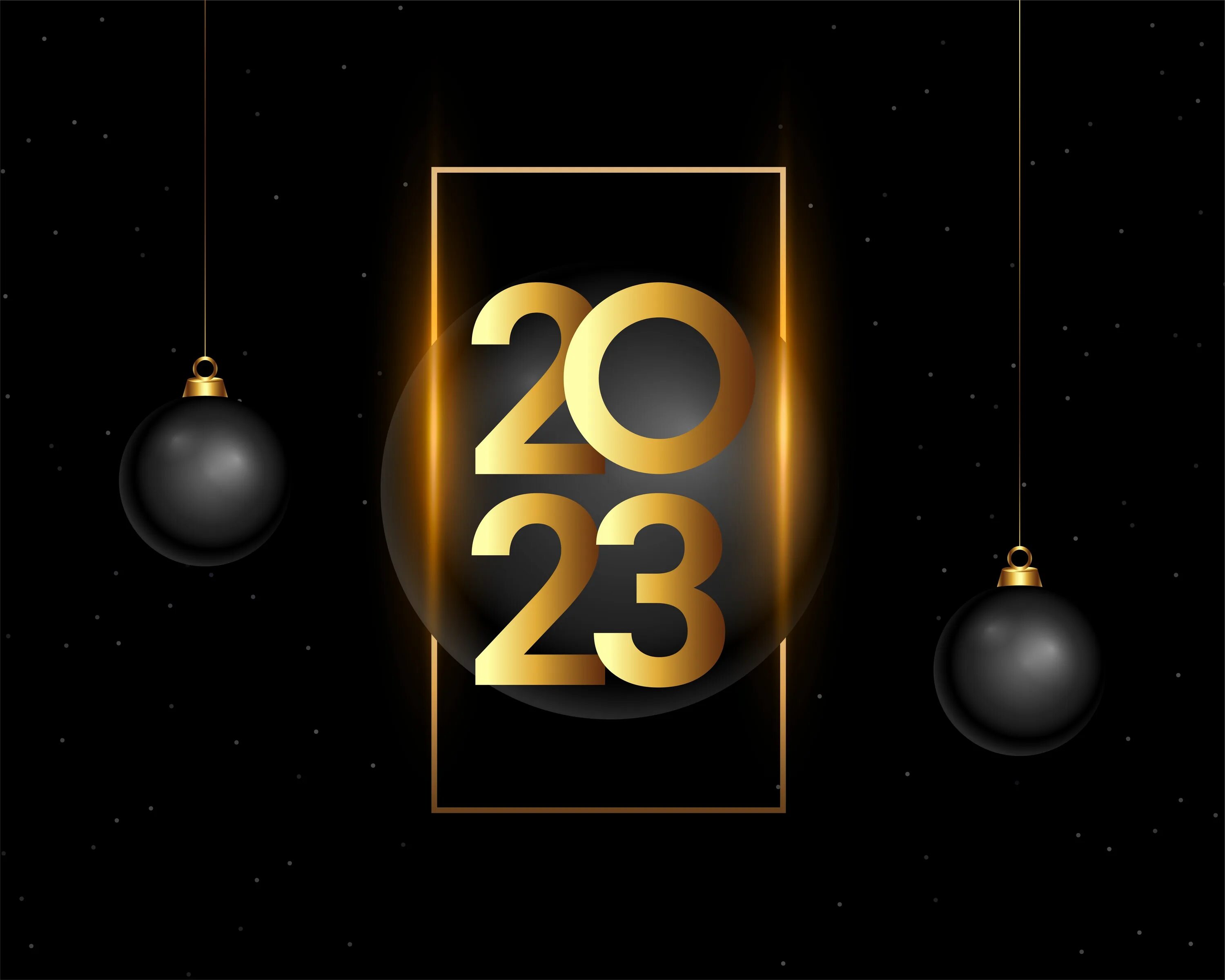 Новогодние шары на черном фоне. Новый год обои. Новогодние обои на рабочий стол с цифрами. 2023 Год цифры. 6 45 2023 год