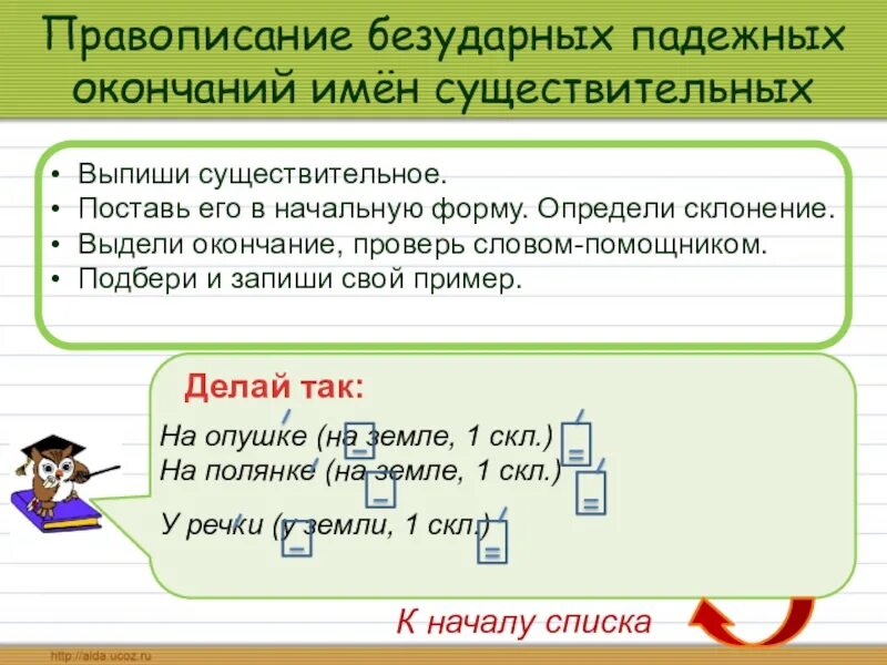 Выписать слова 1 склонения. Безударные падежные окончания имен существительных. Правописание безударных падежных окончаний имён существительных. Правописание падежных окончаний имен существительных. Правописание безударных падежных окончаний сущ.