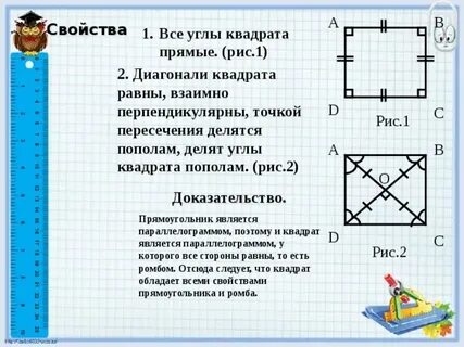 Какие стороны квадрата перпендикулярны