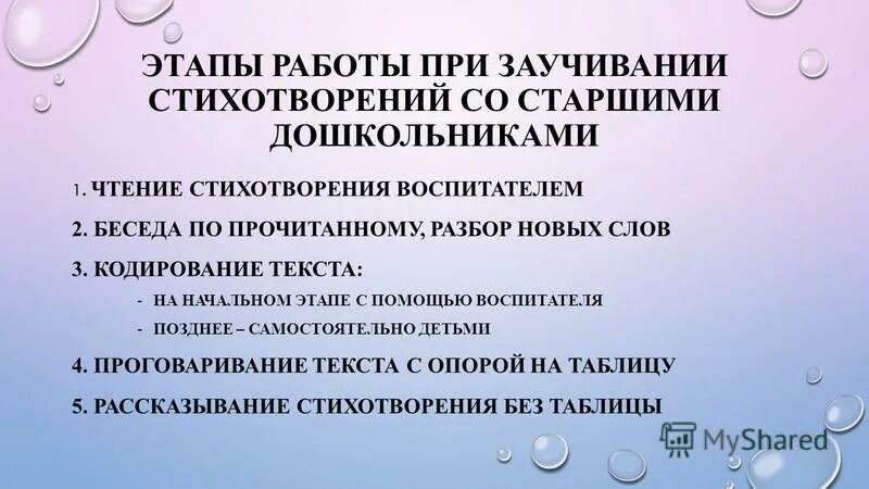 Повторение стихотворений заучивание