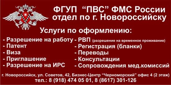 Миграционная служба новороссийск. Миграционные услуги визитка. ФМС. Миграционная служба РФ. Паспортно-визовый сервис МВД России.