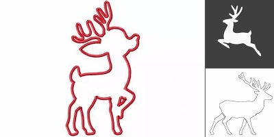 олень рисунок трафарет