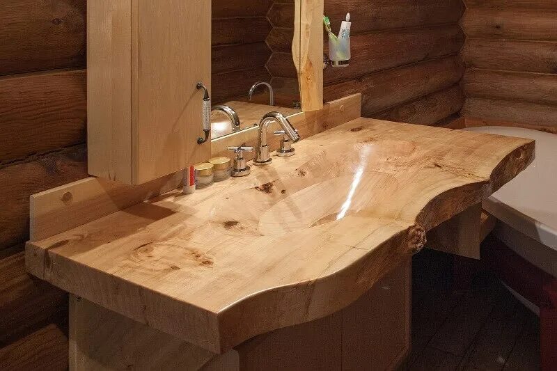 Раковина из дерева в ванную. Раковина из массива дерева. Умывальник из дерева. Умывальник из бревна. Деревянная раковина для ванной.