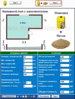 Количество наливного пола