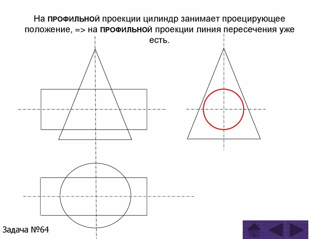 Укажите профильную проекцию