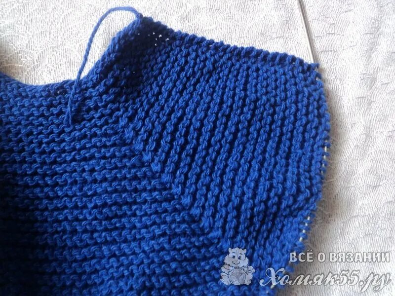 Джемпер платочной вязкой. Вывязывание рукава реглан сверху спицами. Кардиган платочной вязкой спицами. Регланная линия на платочной вязке. Реглан платочная вязка.