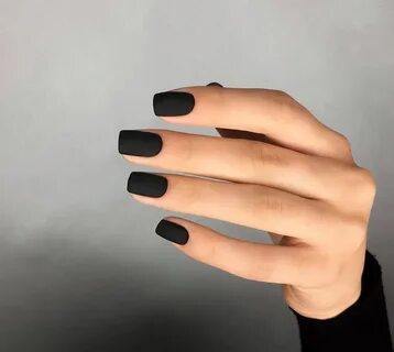 Черные матовые ногти короткие
