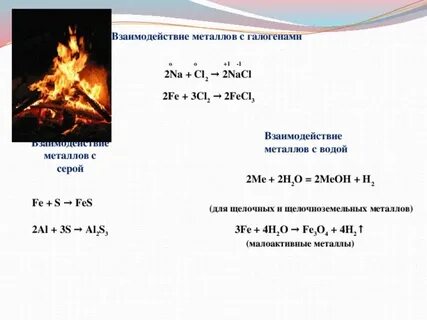Взаимодействие серы с металлами
