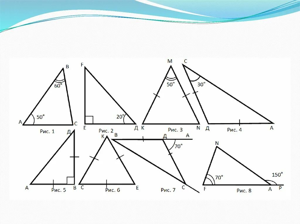 Углы в треугольнике задачи на готовых чертежах. Задачи по готовым чертежам сумма углов треугольника 7 класс. Сумма углов треугольника решение задач по готовым чертежам 7 класс. Теорема сумма углов треугольника 7 класс Атанасян. Внешний угол треугольника готовые чертежи