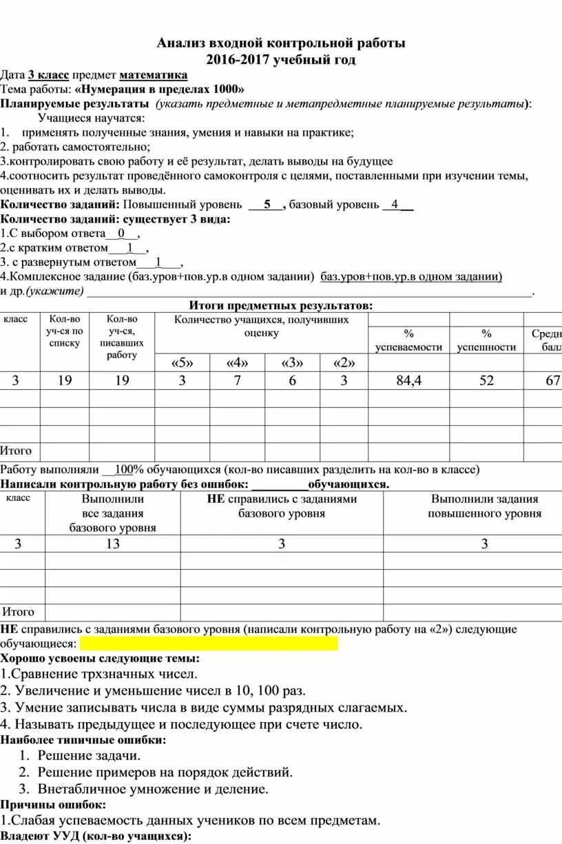 Анализ контрольной теста. Анализ контрольной работы по математике начальная школа ФГОС. Анализ контрольных работ в начальной школе по ФГОС образец. Таблица анализа контрольных работ в начальной школе по ФГОС образец. Бланки анализов контрольных работ по математике в начальной школе.