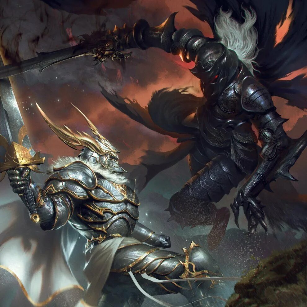 Сражение фэнтези. Белый воин. Воин тьмы воин света. Свет против тьмы. Рыцарь света фэнтези.