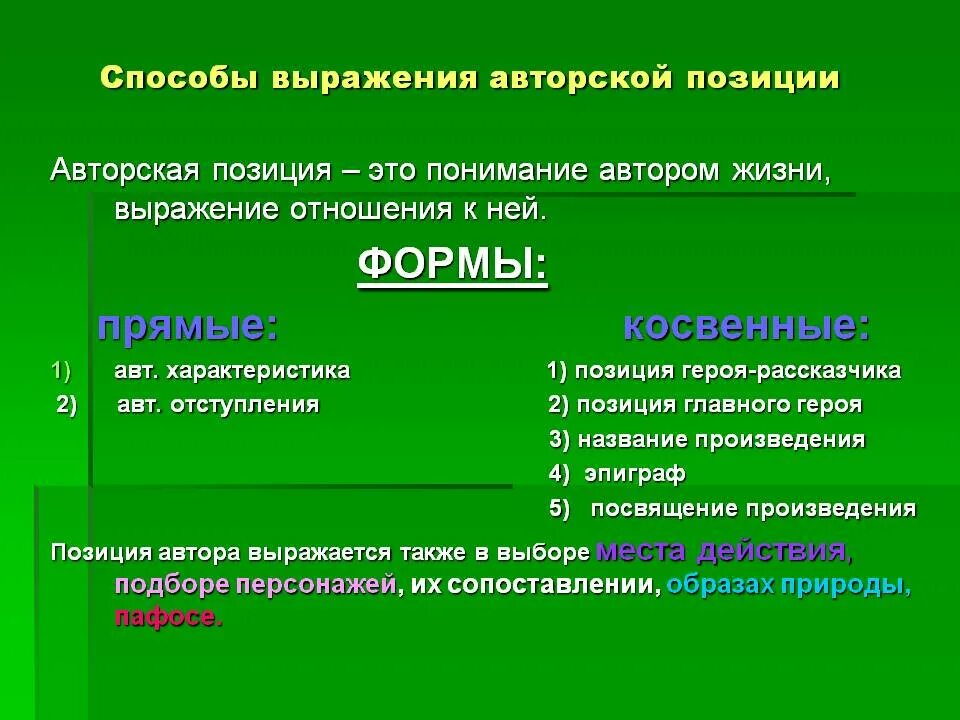 Позиции в данной жизни. Формы выражения авторской позиции. Способы выражения авторского отношения. Способы выражения авторской позиции. Авторская позиция и способы ее выражения.