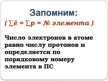 Электроны соответствуют порядковому номеру
