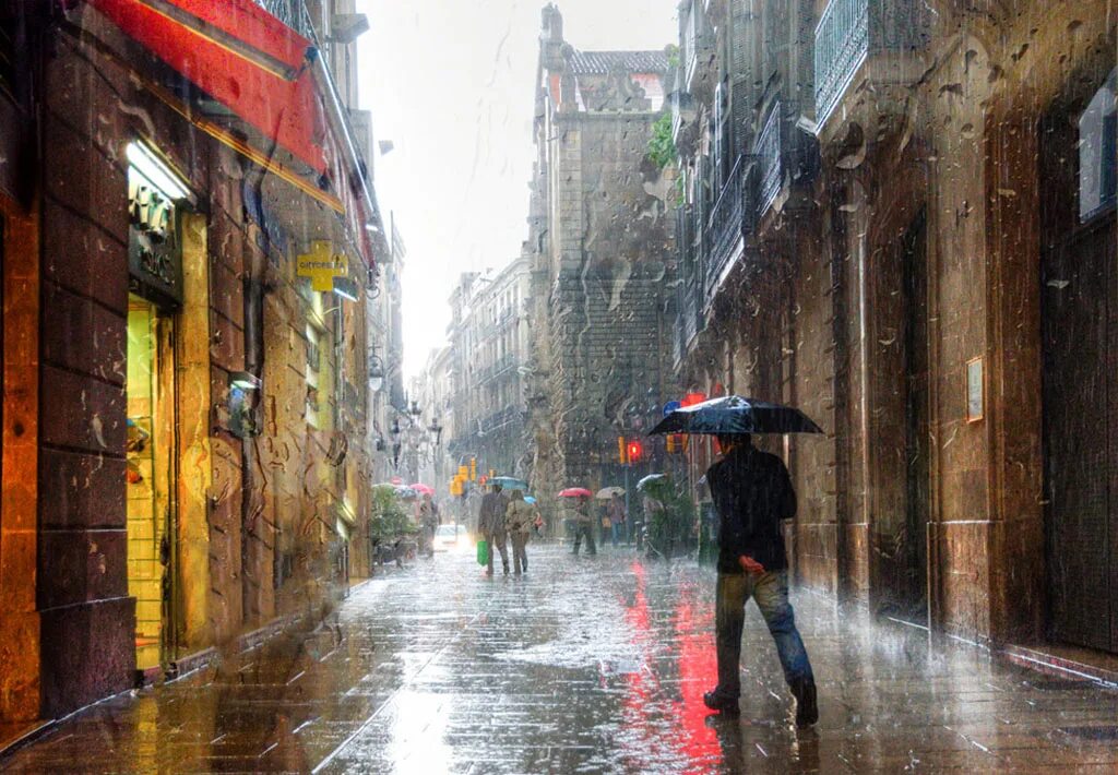 Город долгих дождей. Дождливый город. Дождь в городе.