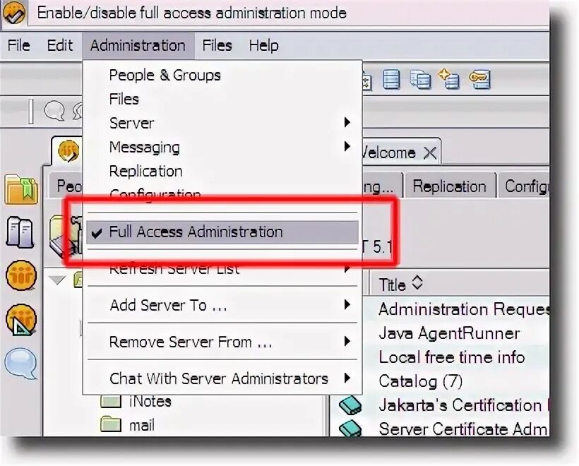 Access for administration. Access for administration