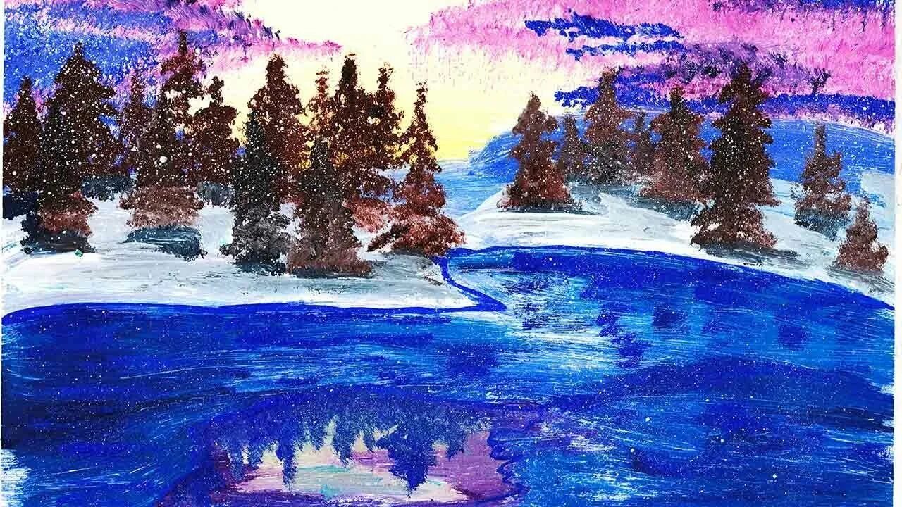 Мастер класс рисование зимний пейзаж. Пейзажи для рисования. Пейзаж гуашью зима. Мастер класс рисование зимний пейзаж. Мастер класс рисование зимний пейзаж.