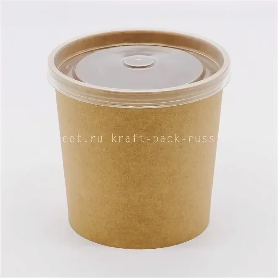 Eco soup 16c. Супница одноразовая крафт 340 мл. /кор. Супница крафт с прозрачной крышкой. /кор.