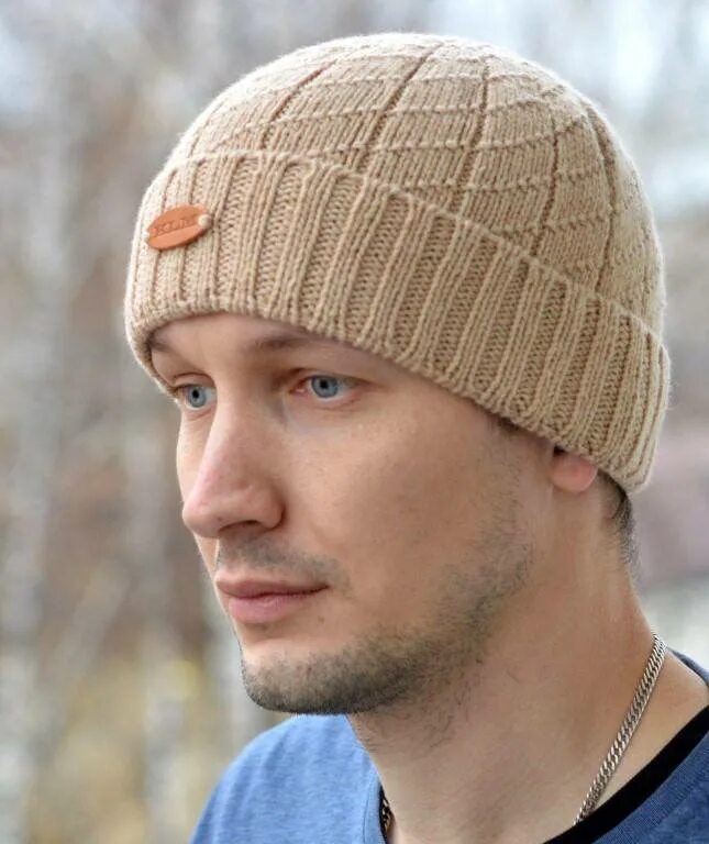 Вязать мужскую шапку двойную