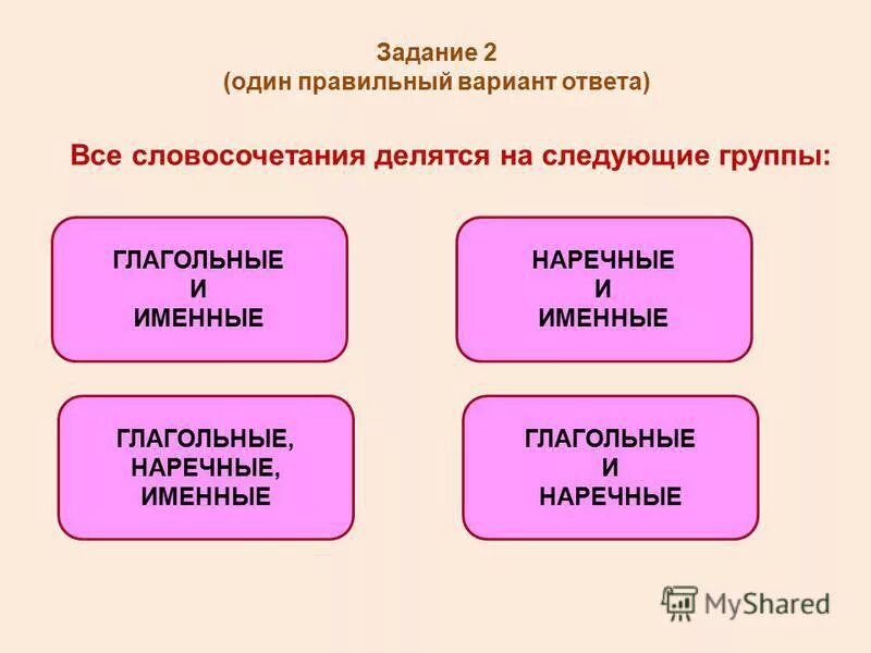 Виды словосочетаний именное глагольное наречное