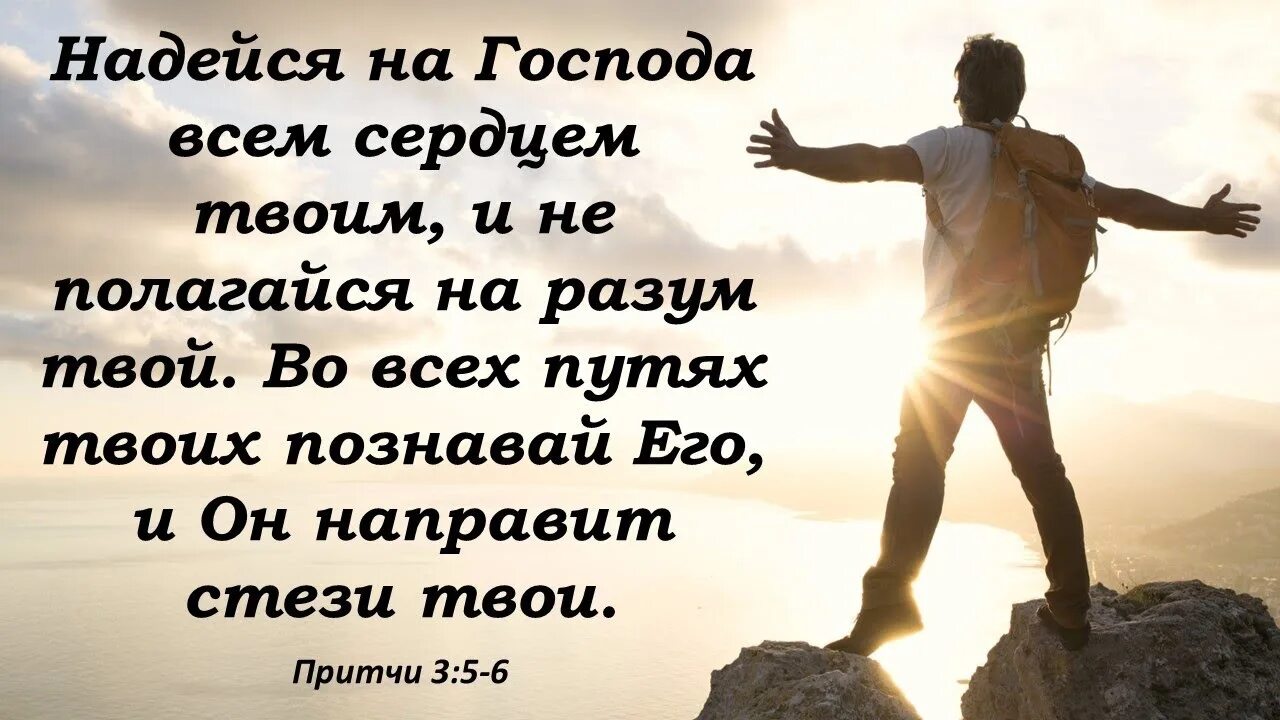 Во всем доверься совести своей. Притчи надейся на Господа. Уповай на Господа всем сердцем. Во всех путях твоих познавай его и он направит стези твои. Положиться на Бога.