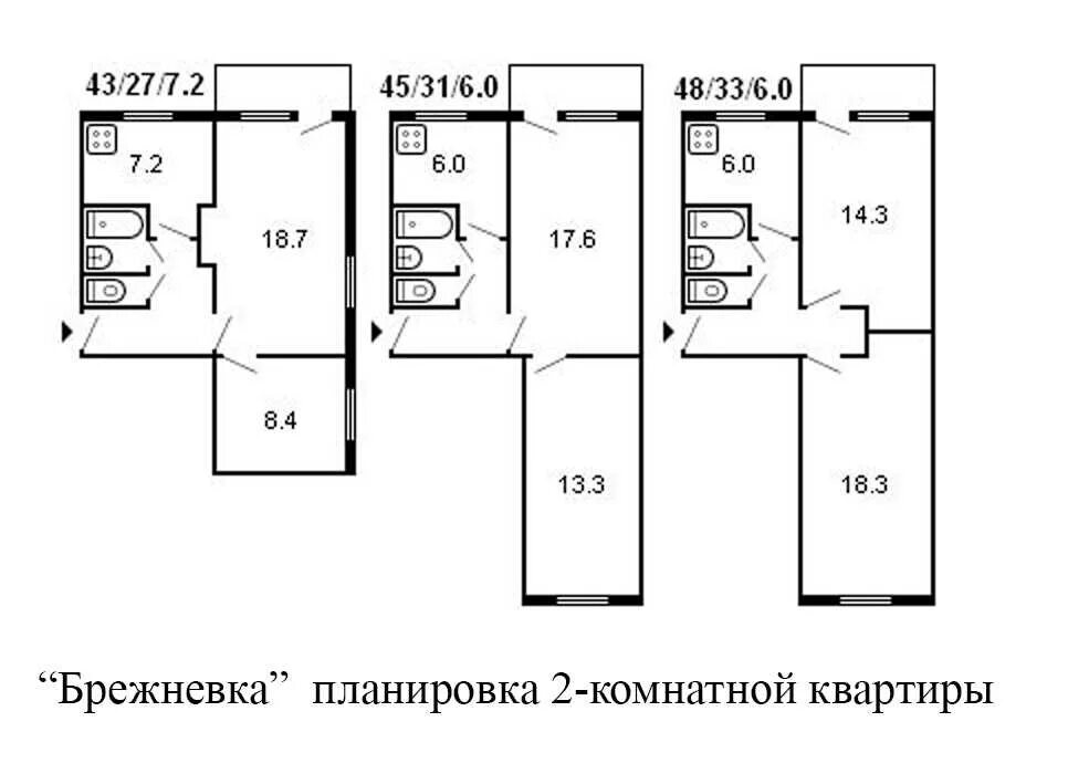 Размеры комнат в панельном доме. Планировка брежневка 3 комнатная. Планировка квартиры 2 комнатной хрущевки. Планировка 2х комнатной брежневки. Брежневка 2-х комнатная квартира планировка.