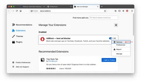 How to completely remove AdBlock from Firefox.