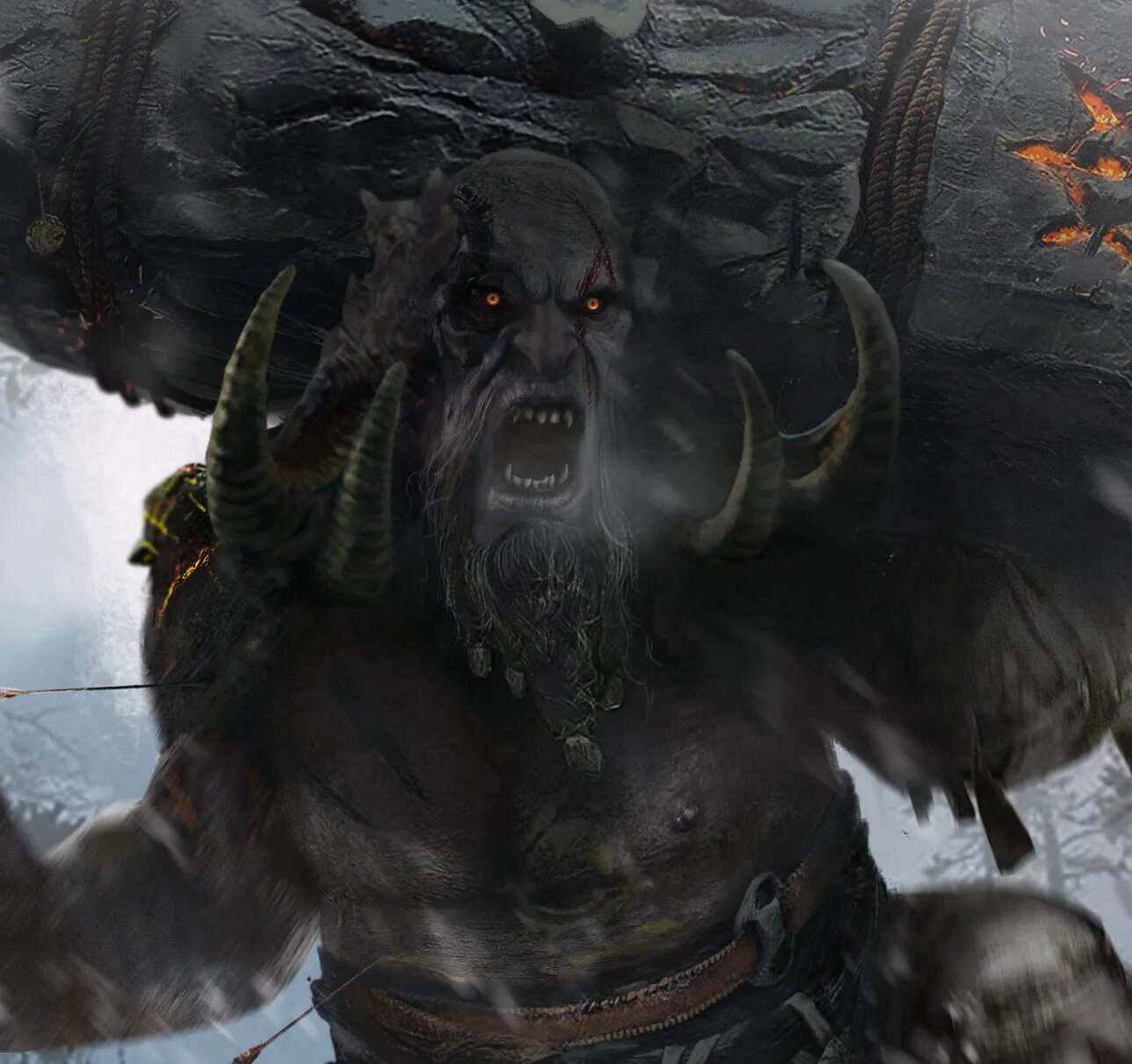 Бог тролль. Тамур великан скандинавская мифология. Бог тролль. Год оф вар концепт арт. Ибсеновский тролль.