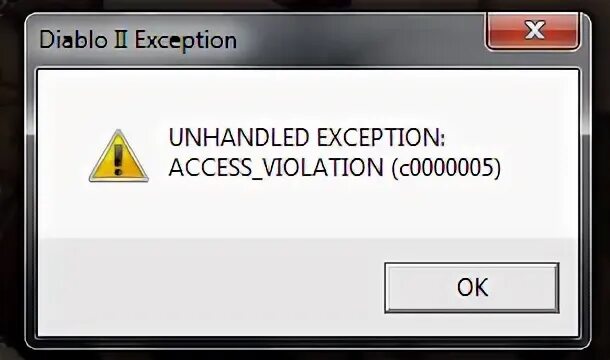 Unhandled exception c0000005 at address