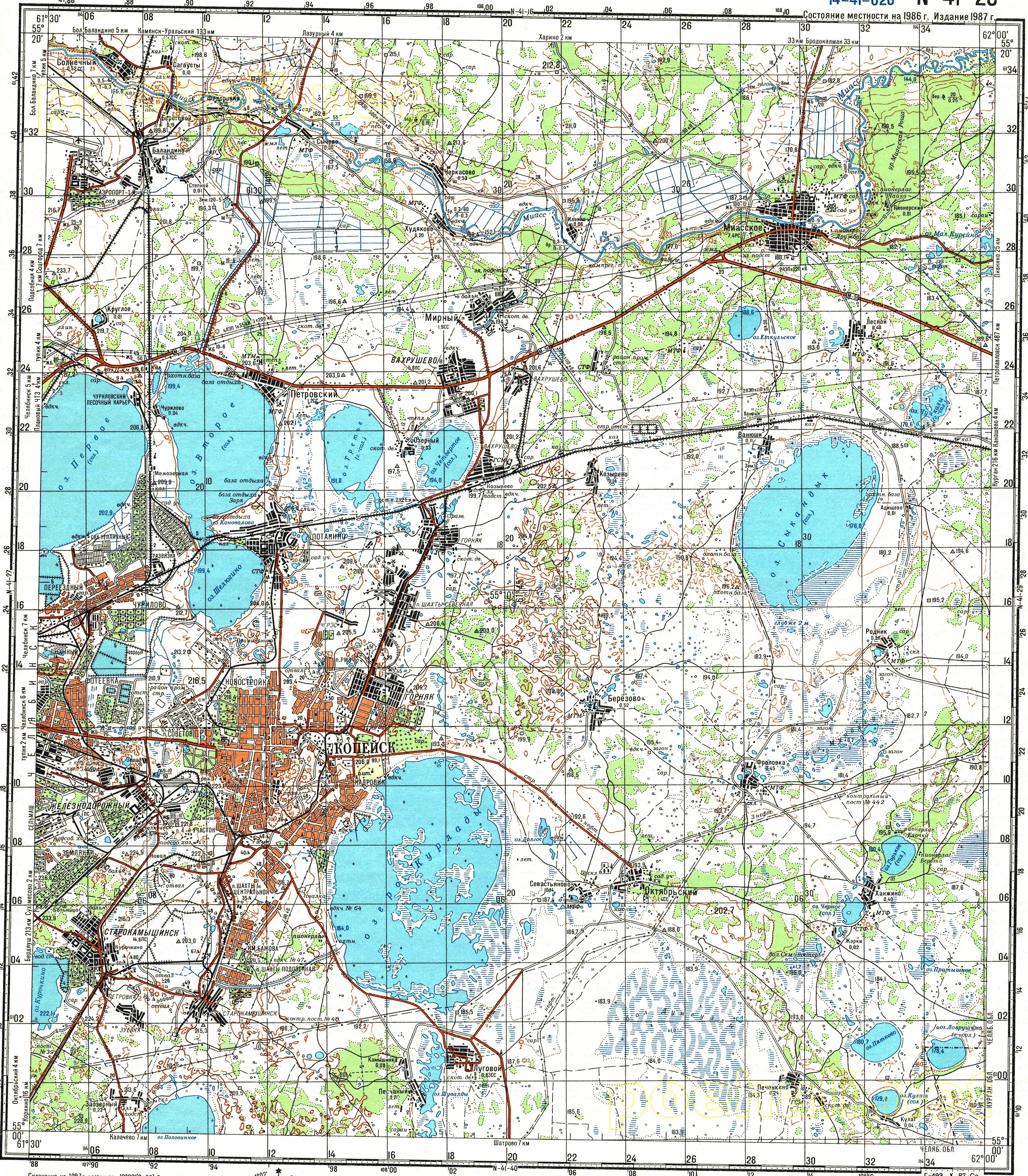 Карта высот челябинска. Топографическая карта Копейска. Топографическая карта Челябинской. Карта Копейского района Челябинской области. Копейск озера на карте.