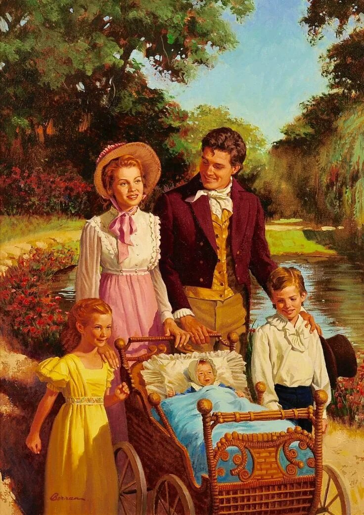 Art be family. Художник Robert Berran. Иллюстратор Robert Berran. Семейный портрет.