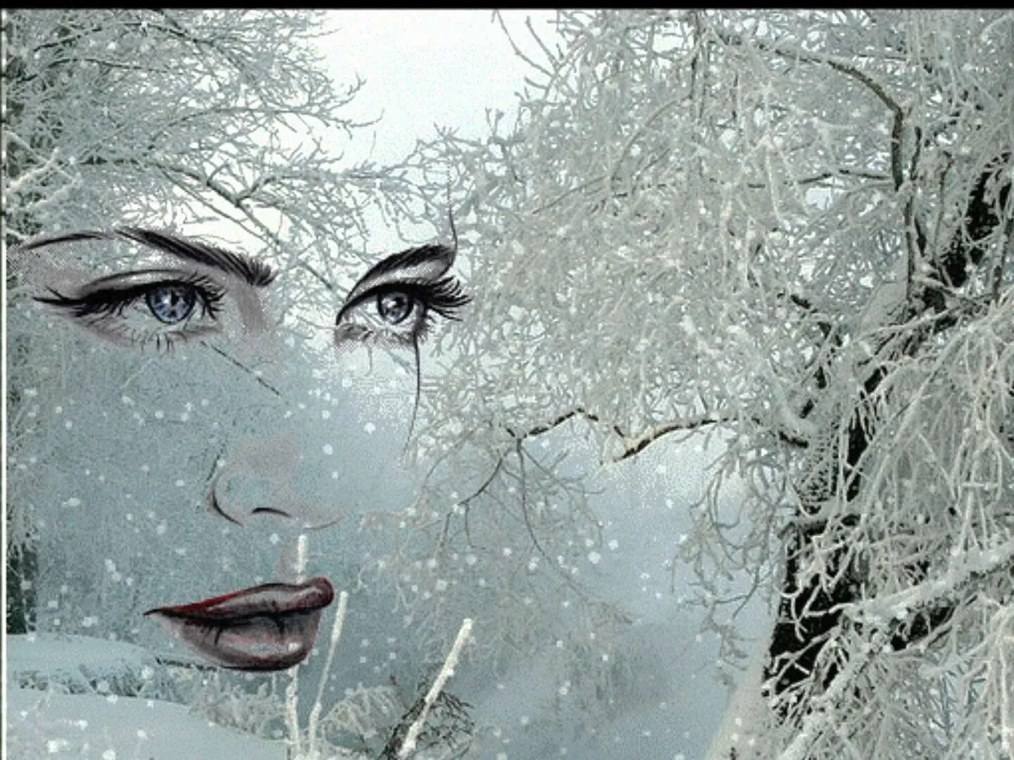 Женщина в метель. Девушка на зимнем пейзаже. Портрет на фоне зимнего пейзажа. Зимние аватарки. Ненавижу февраль