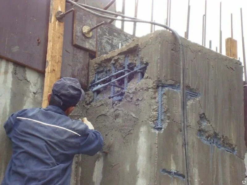 Восстановление бетона. Разрушение защитного слоя бетона. Восстановление защитного слоя бетона. Восстановление бетонных конструкций.