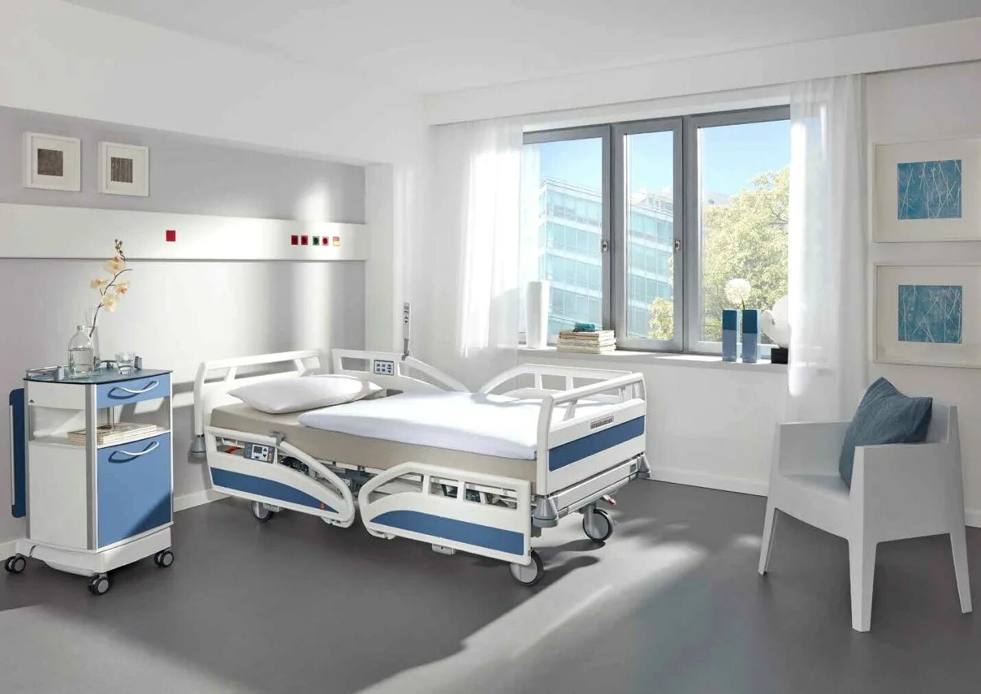 Стационар для лежачих больных краснодар. Мебель для палаты пациента 156900. Кровать в больнице. Мебель для медицинских учреждений. Современная мебель для больниц.