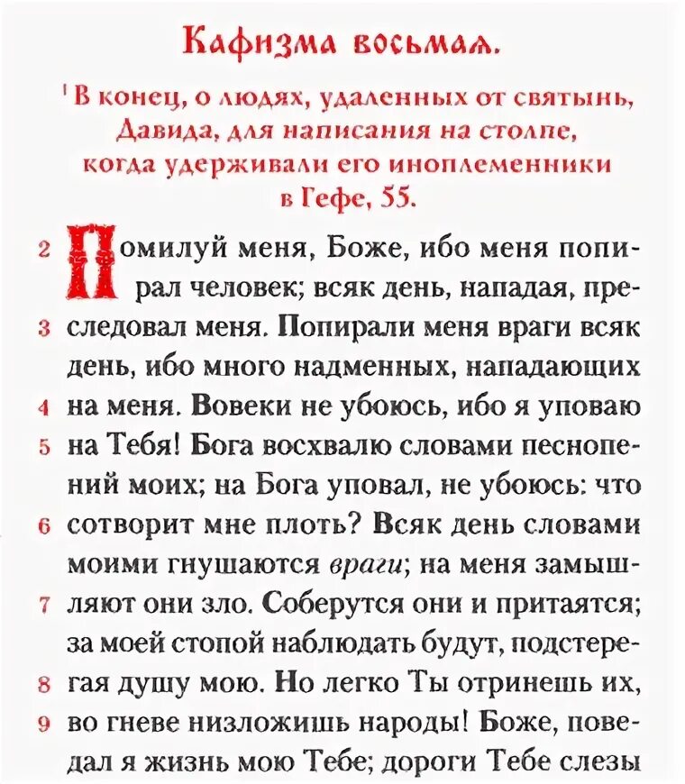 Читать кафизму в день. Псалом 55. 55 Псалом текст. Молитва Псалом 55. Псалом 55 молитва на русском текст.