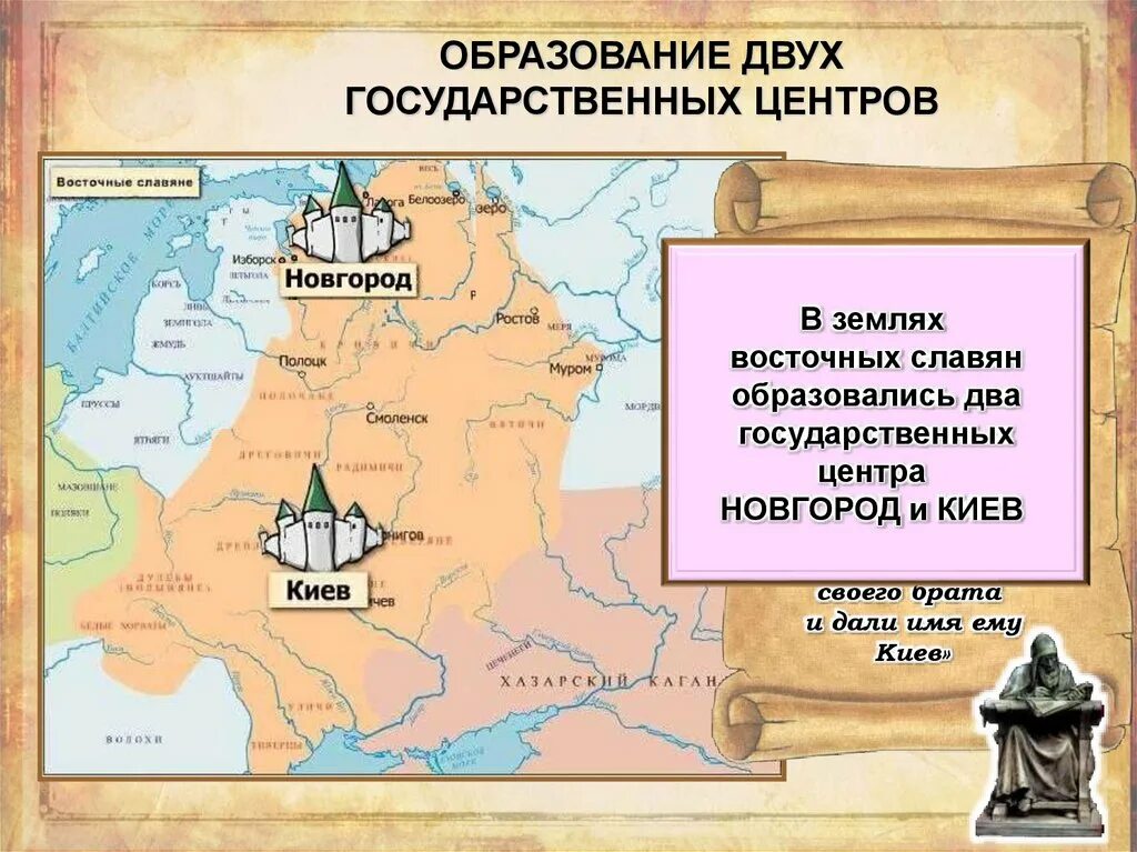 Образование древнерусского государства презентация. Образование древнерусского государства карта. Два центра древнерусского государства карта. Формирование древнерусского государства карта.