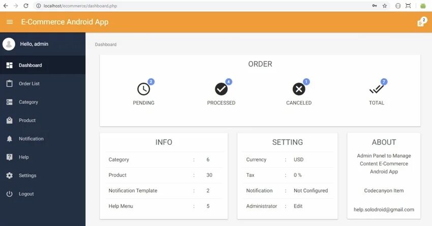 Nulled android app. Online shopping android application with admin panel.