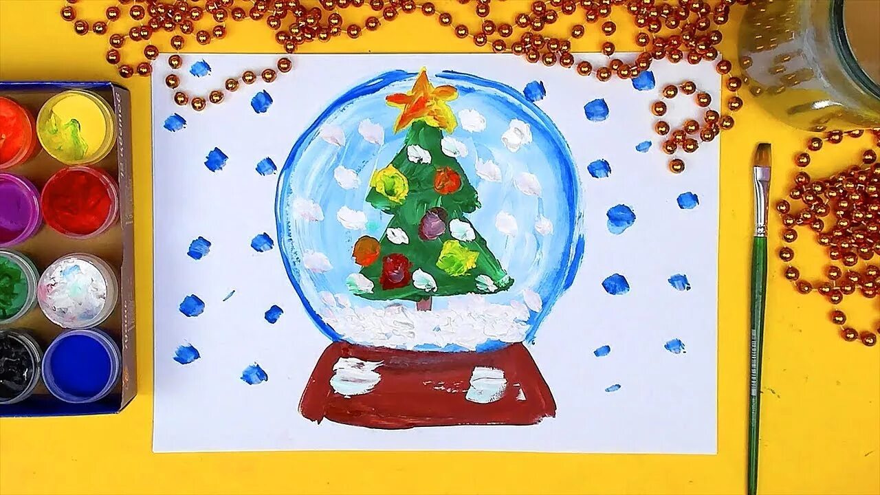 Рисуем зиму рыба кит