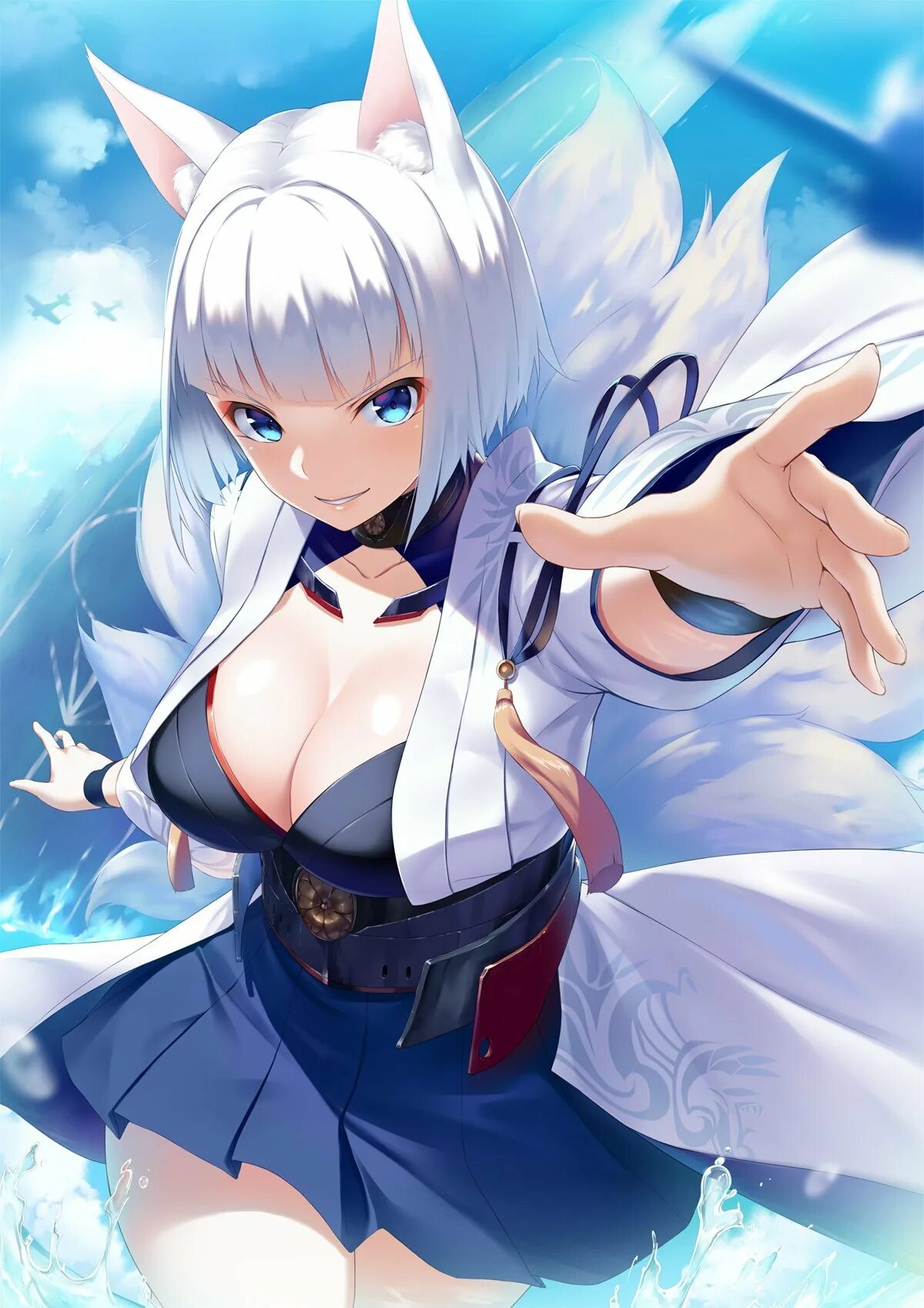 Azur lane 3d. Азур Лейн. Кицунэ Азур Лейн. Кага Азур Лейн.